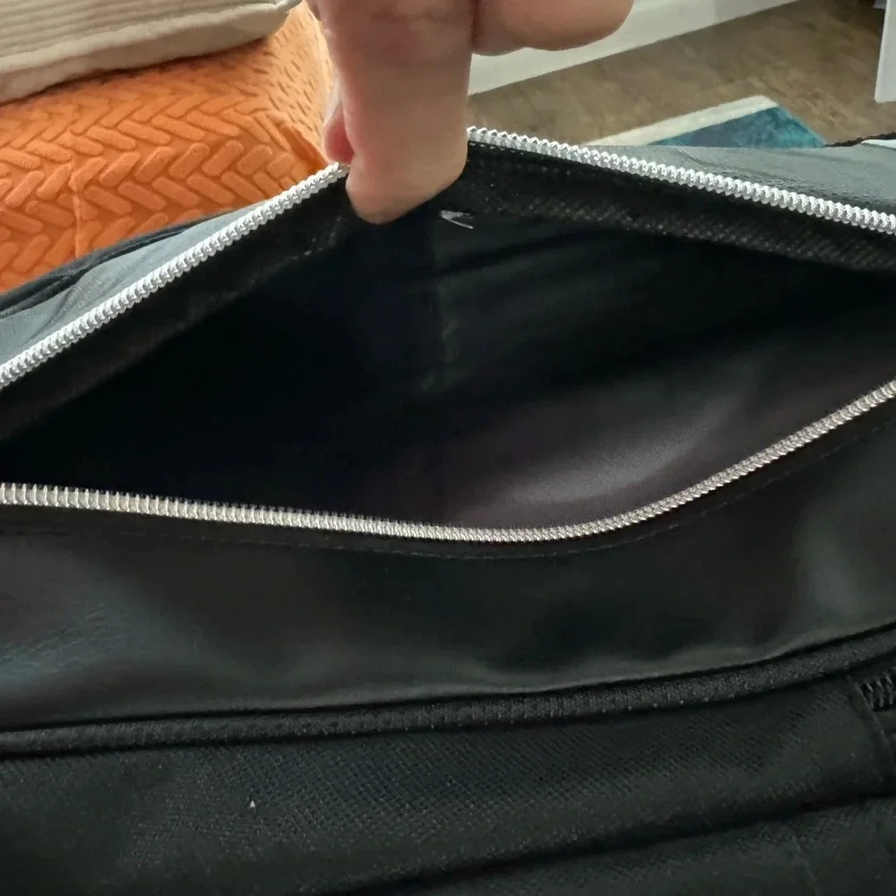 Black Backpack with 3 compartments for stuff NWOT 12x17x4